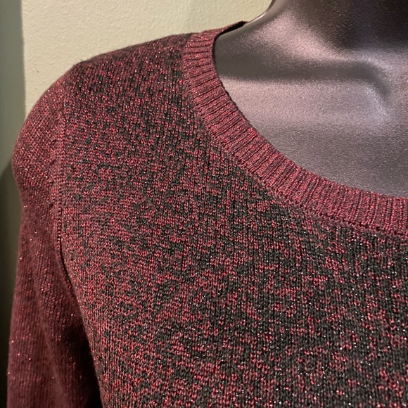 NWT Apt 9 Sparkle Wine Metallic Tunic Knit Sweater - Picture 4 of 5